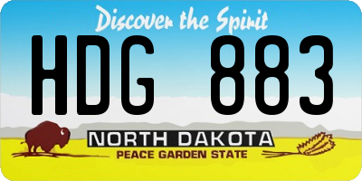 ND license plate HDG883