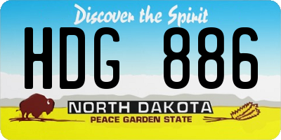 ND license plate HDG886