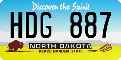 ND license plate HDG887