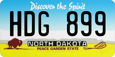 ND license plate HDG899