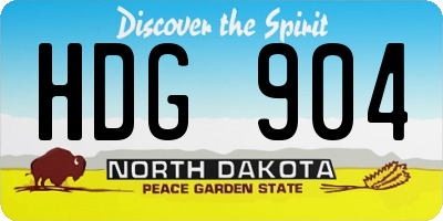 ND license plate HDG904