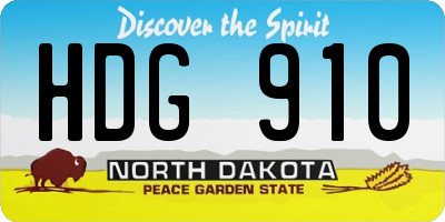 ND license plate HDG910