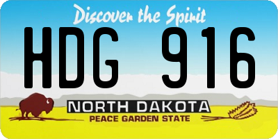 ND license plate HDG916