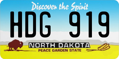 ND license plate HDG919