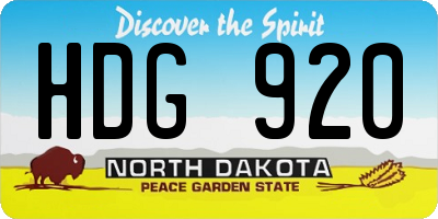 ND license plate HDG920