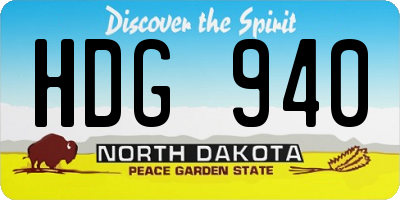 ND license plate HDG940