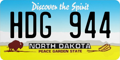 ND license plate HDG944