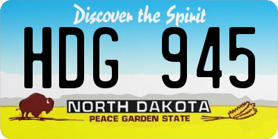 ND license plate HDG945
