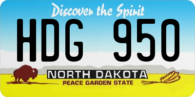 ND license plate HDG950