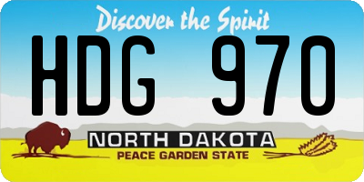 ND license plate HDG970