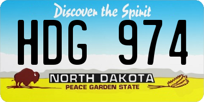 ND license plate HDG974