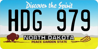 ND license plate HDG979