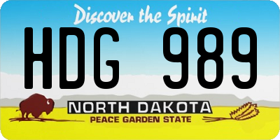 ND license plate HDG989