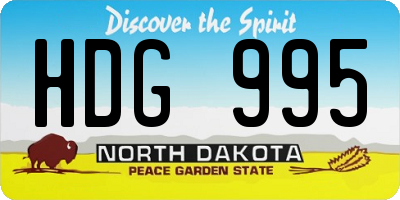 ND license plate HDG995