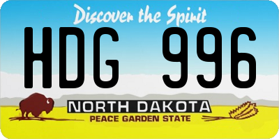 ND license plate HDG996