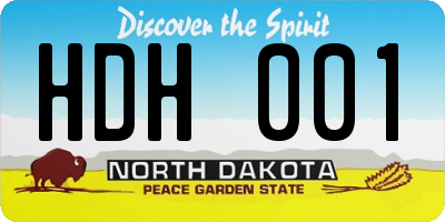 ND license plate HDH001