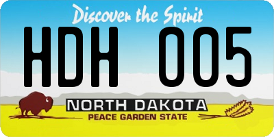 ND license plate HDH005