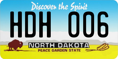 ND license plate HDH006