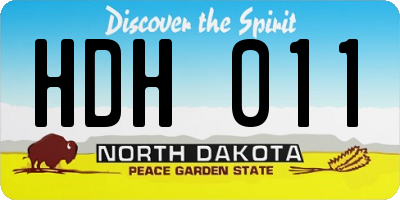 ND license plate HDH011