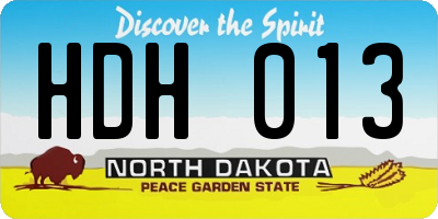 ND license plate HDH013