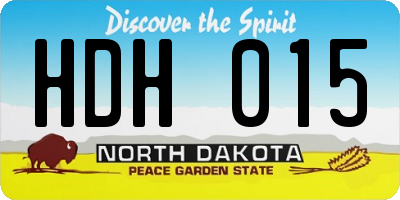 ND license plate HDH015