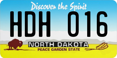 ND license plate HDH016