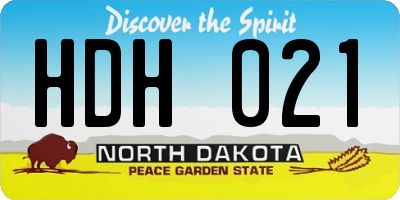 ND license plate HDH021