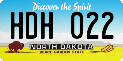 ND license plate HDH022