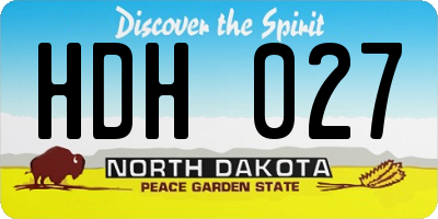 ND license plate HDH027