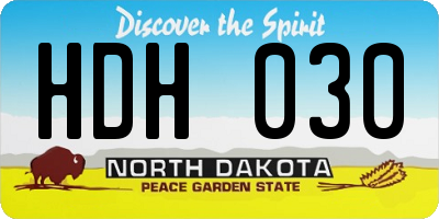ND license plate HDH030