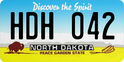 ND license plate HDH042