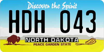 ND license plate HDH043