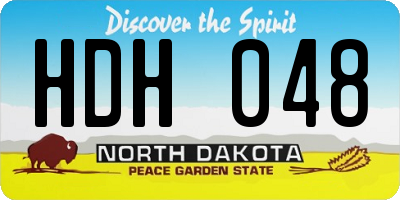ND license plate HDH048