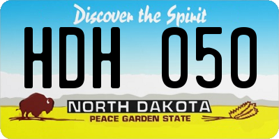 ND license plate HDH050