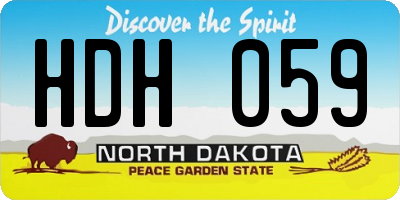 ND license plate HDH059