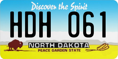 ND license plate HDH061