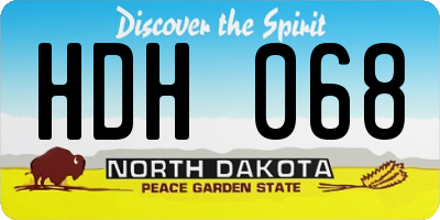 ND license plate HDH068