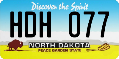 ND license plate HDH077