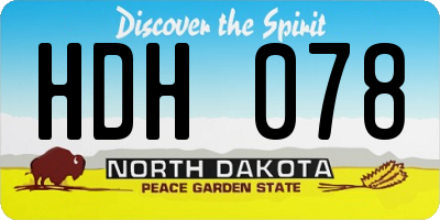 ND license plate HDH078