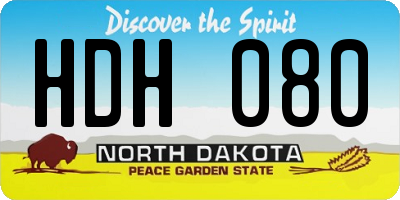 ND license plate HDH080