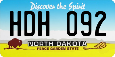 ND license plate HDH092