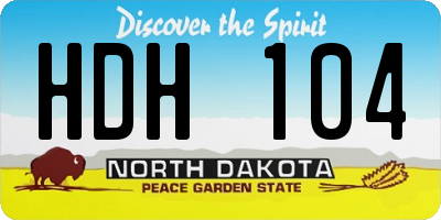 ND license plate HDH104