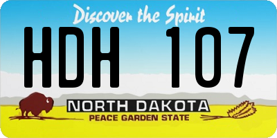 ND license plate HDH107