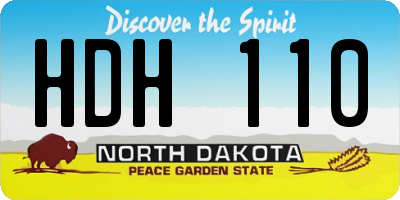 ND license plate HDH110