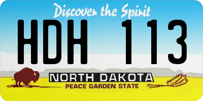ND license plate HDH113