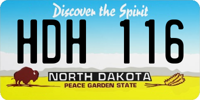ND license plate HDH116