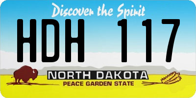 ND license plate HDH117