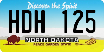 ND license plate HDH125
