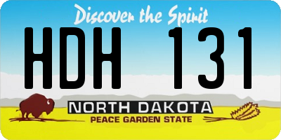 ND license plate HDH131