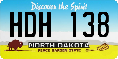 ND license plate HDH138